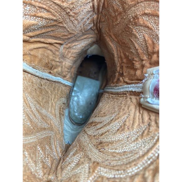 VTG 70s 80s Nocona Elephant Leather Cowboy Boots Bone White Mens 11D Exotic 4470